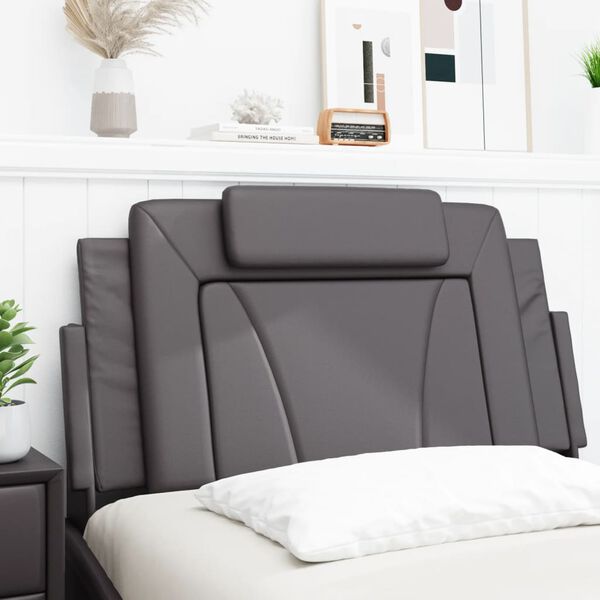vidaXL Coussin de t&ecirc;te de lit Viana gris 100 cm similicuir