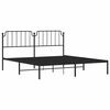 vidaXL Cadre de lit métal sans matelas avec tête de lit noir 183x213cm