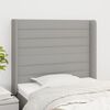 vidaXL T&ecirc;te de lit avec oreilles Gris clair 93x16x118/128 cm Tissu