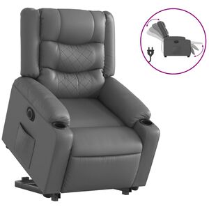 vidaXL Fauteuil inclinable &eacute;lectrique gris similicuir