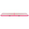 vidaXL Tapis gonflable de gymnastique avec pompe 400x100x10cm PVC Rose
