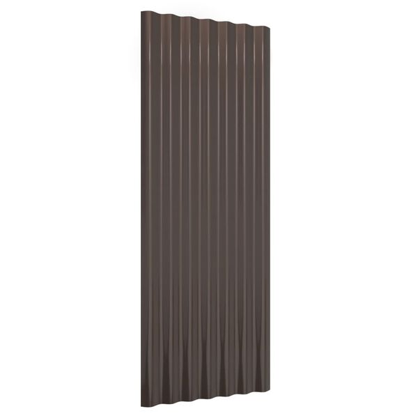 vidaXL Panneaux de toit 12 pcs Acier galvanisé Marron 100x36 cm
