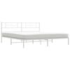 vidaXL Cadre de lit m&eacute;tal sans matelas et t&ecirc;te de lit blanc 183x213 cm