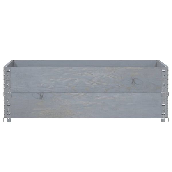 vidaXL Colliers de palette 2 pcs gris 120x80 cm bois de pin solide