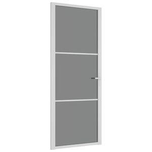 vidaXL Porte int&eacute;rieure 83x201,5 cm Blanc Verre ESG et aluminium