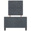 vidaXL Lit &agrave; ressorts avec t&ecirc;te de lit Gris fonc&eacute; 80 x 200 cm Velours