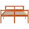 vidaXL Cadre de lit et t&ecirc;te de lit sans matelas cire marron 140x190 cm