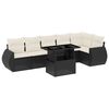 vidaXL Salon de jardin 7 pcs avec coussins noir r&eacute;sine tress&eacute;e
