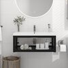 vidaXL Cadre de lavabo de salle de bain mural Noir 79x38x31 cm Fer