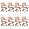 vidaXL Chaises pliables de jardin lot de 8 avec coussins Bois d'acacia