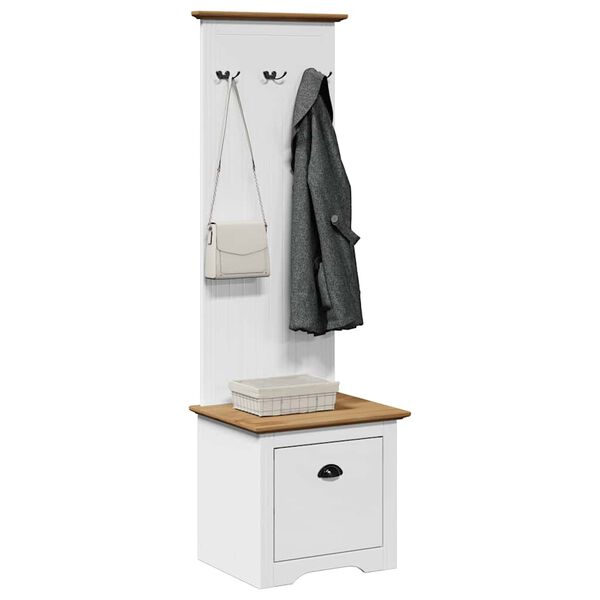 vidaXL Armoire de couloir avec crochets BODO blanc marron 50x40x157 cm
