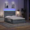 vidaXL Cadre de lit ottoman avec matelas gris fonc&eacute; 140x200 cm velours