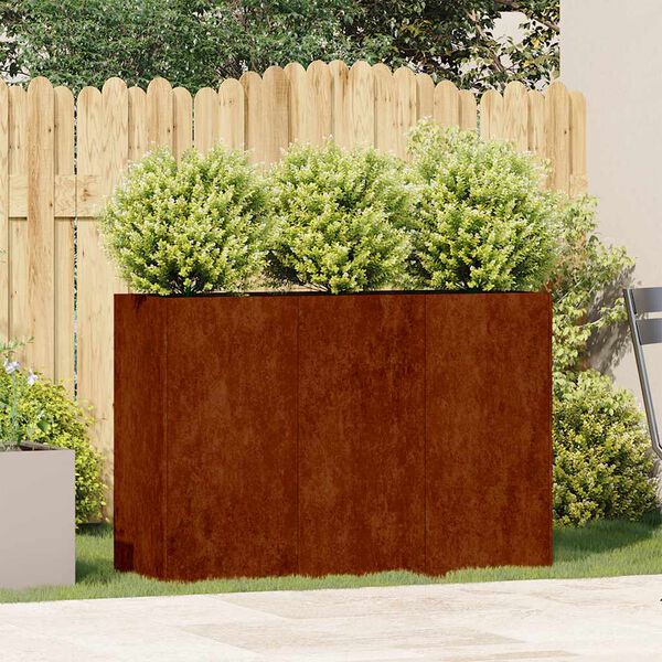 vidaXL Jardini&egrave;re rouill&eacute; 120x40x80 cm acier inoxydable