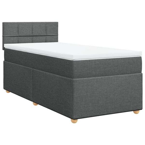 vidaXL Sommier à lattes de lit et matelas Gris foncé 90x190 cm Tissu