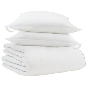 vidaXL Duvet d'hiver avec oreiller 3 pcs Blanc Plume de canard
