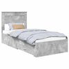 vidaXL Cadre de lit Gris b&eacute;ton 90 x 200 cm Bois d'ing&eacute;nierie