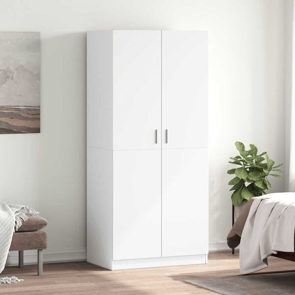 vidaXL Garde-robe Blanc 80x52x180 cm Bois d&rsquo;ing&eacute;nierie