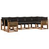 vidaXL Ensemble de canap&eacute;s d'ext&eacute;rieur 7 pcs Naturel et noir
