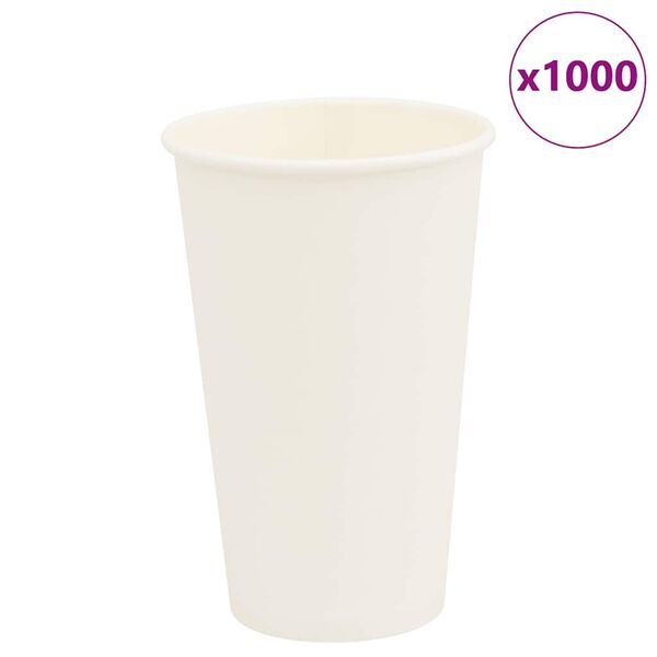 vidaXL Tasses &agrave; caf&eacute; en papier 1000 pcs 16oz 400ml blanc