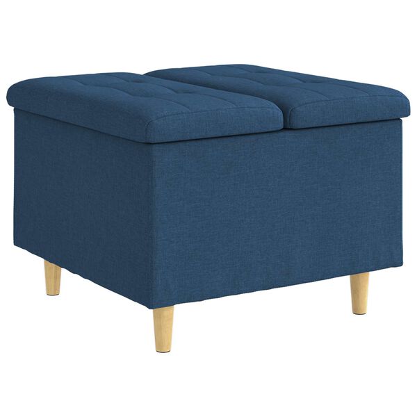 vidaXL Pouf de rangement avec coussin Bleu 60 x 60 x 45 cm tissu
