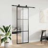 vidaXL Porte coulissante kit de quincaillerie noir 76x205 cm verre ESG