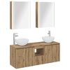 vidaXL Ensemble d'armoire de salle de bain 5 pcs Ch&ecirc;ne artisanal