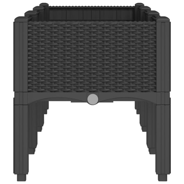 vidaXL Jardini&egrave;re avec pieds noir 120x40x42 cm PP