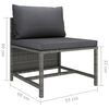 vidaXL Salon de jardin 2 pcs avec coussins Gris Résine tressée