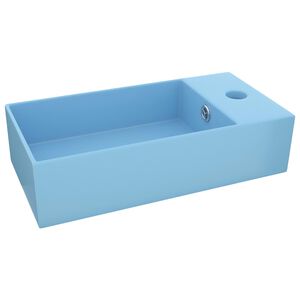 vidaXL Lavabo de salle de bain avec trop-plein C&eacute;ramique Bleu clair