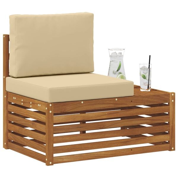 vidaXL Canap&eacute; d'ext&eacute;rieur extr&eacute;mit&eacute; Naturel 91 x 63 x 73 cm