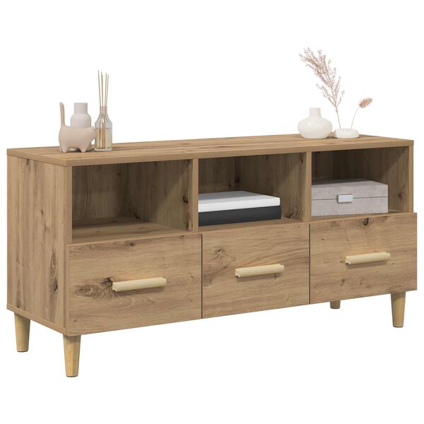 vidaXL Meuble TV Ch&ecirc;ne artisan 102 x 36 x 50 cm Bois d'ing&eacute;nierie