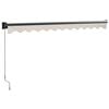 vidaXL Auvent r&eacute;tractable cr&egrave;me 3x2,5 m tissu et aluminium