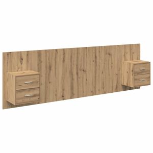 vidaXL Tête de lit avec armoire avec tiroir 3 pcs Chêne artisanal