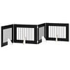 vidaXL Porte de chien pliable avec supports 4 pcs Ch&ecirc;ne noir 321 cm