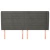 vidaXL Tête de lit avec oreilles Gris foncé 183x23x118/128 cm Velours