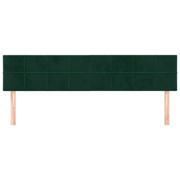vidaXL T&ecirc;tes de lit 2 pcs Vert fonc&eacute; 100x5x78/88 cm Velours