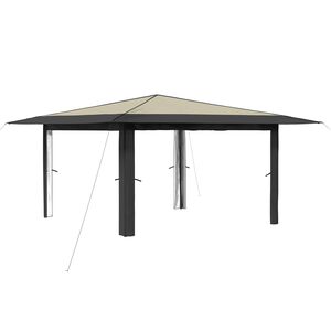 vidaXL Gazebo sans Paroi 4 x 4 m Cr&egrave;me et Anthracite
