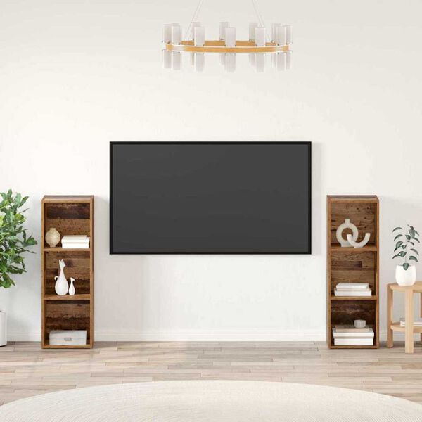 vidaXL Ensemble meuble TV 2 pcs Bois Ancien 107 x 35 x 37 cm