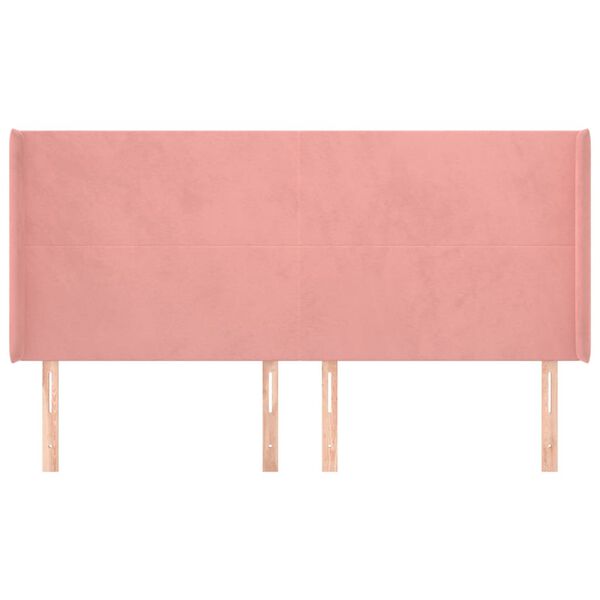 vidaXL T&ecirc;te de lit avec oreilles Rose 203x16x118/128 cm Velours