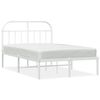 vidaXL Cadre de lit m&eacute;tal sans matelas et t&ecirc;te de lit blanc 120x190 cm