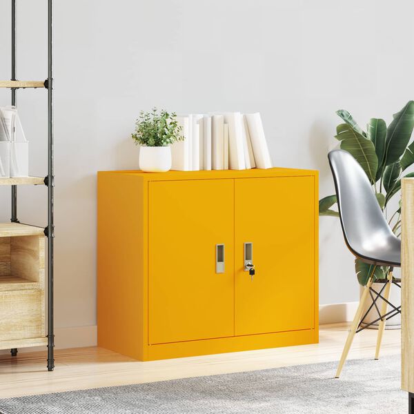 vidaXL Armoire de rangement Jaune moutarde 80 x 40 x 70 cm Acier