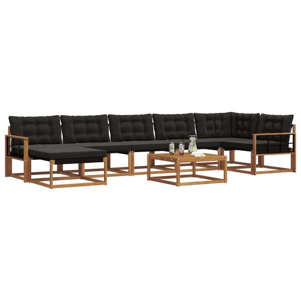 vidaXL Ensemble de canap&eacute;s d'ext&eacute;rieur 22 pcs Naturel et Noir