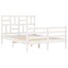 vidaXL Cadre de lit sans matelas blanc 140x200 cm bois massif