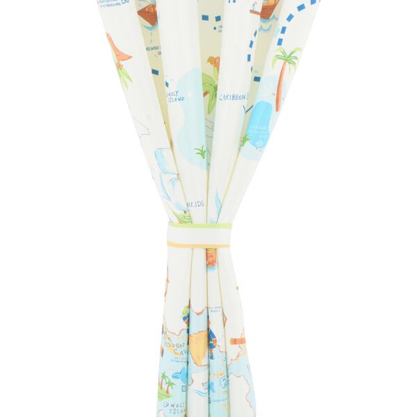 vidaXL Rideau occultant imprim&eacute; enfants 2 pcs 140x240 cm voyager monde