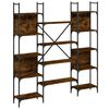 vidaXL Biblioth&egrave;que ch&ecirc;ne fum&eacute; 155,5x24x166,5 cm bois d'ing&eacute;nierie
