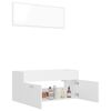 vidaXL Ensemble de meubles de salle de bain 2pcs blanc bois ing&eacute;nierie