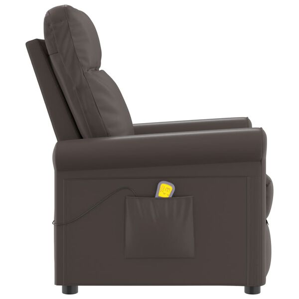 vidaXL Fauteuil de massage Marron Similicuir