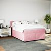 vidaXL Sommier &agrave; lattes de lit avec matelas Rose 140x190 cm Velours