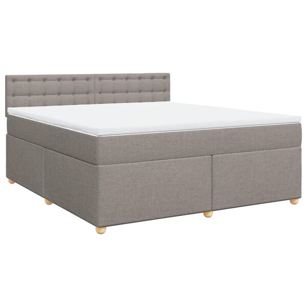 vidaXL Sommier &agrave; lattes de lit avec matelas Taupe 180x200 cm Tissu