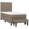 vidaXL Sommier &agrave; lattes de lit avec matelas Taupe 80x200 cm Tissu